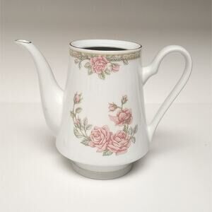 Vintage Crown Ming Fine China 7.5" Teapot Christina Rose w/ gold trim (No Lid)